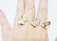 Anel dois dedos dourado (borboleta) - REF: A2D5D